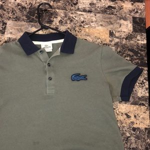 Olive Green, Navy blue collared Lacoste Polo